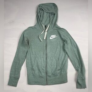 Women’s Nike Long Sleeve Full Zip Hooded Sweater Size XS Green